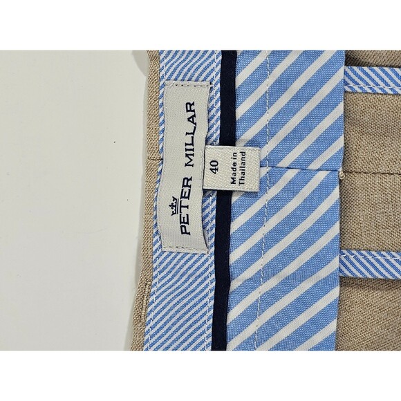 GC Men's 40 Peter Millar Wrightsville Performance Short 9" Shorts Tan Khaki EUC - Picture 6 of 8